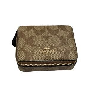 Coach Daily Pill Box Signature coated canvas